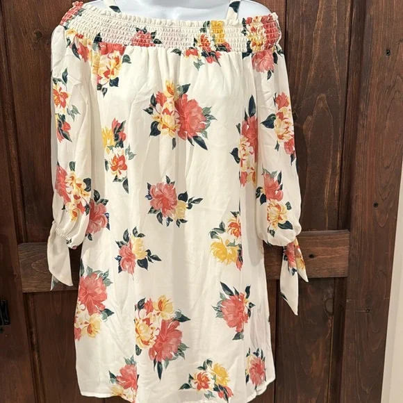 As U Wish | Dresses | Floral Flowy Off The Shoulder Dress With 34 Length Sleeve Size Small | Poshmark As U Wish | Dresses | Floral Flowy Off The Shoulder Dress With 34 Length Sleeve Size Small | Poshmark